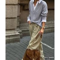 ราคา New Korea stripe V neck shirt เสื้อลายทางคอวีดีเทล เย็บติดปกเชิ้ตขาวเก๋มาก ใส่สวยแนะนำเลยค้าา (28392568721)
