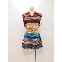 ราคา Stripe Linen ชุดเซตสุดน่ารัก ผ้าลินินผสมทอลายสีสันสดใสเสื้อทรงแขนล้ำกระดุมหน้าแต่งเป๋าหน้าชิคๆมาคู่กับกางเกงขาสั้น (28127158497)