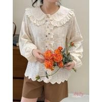 ราคา เสื้อลูกไม้ญี่ปุ่นงานแท้นำเข้า ดีเทลทรงคอบัวน่ารักสไตล์ญี่ปุ่น ทรงฟรีไซส์ใส่ได้ตลอด สินค้านำเข้า (28076526096)