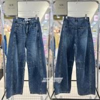 ราคา กางเกงยีนส์ทรงบอลลูนงานผ้าฟอกสีสวยดีเทลแต่งเย็บตะเข็บข้าง (28038629351)