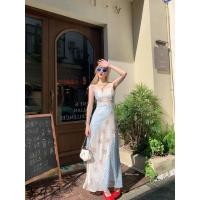 ราคา Floral strap maxi dress ชุดเดรสสายเดี่ยวผ้าซาติน ปริ้นลายดอกไม้สีสวยน่ารักสายปรับได้นะคะซิปซ่อนด้านข้าง (27980620757)