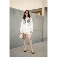 ราคา เชิ้ตซีทรูกุ้นดอกต่อแขนผ้าเชิ้ต (27928900140)