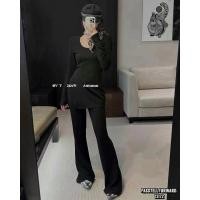 ราคา New Korea 2pieces longsleeve set Set2ชิ้นผ้ายืดเนื้อดีมากกก แขนยาวดีเทลผ่าข้างเสื้อยาว มาพร้อมกางเกงเข้าชุด (27410954851)