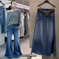 ราคา Korea darim wide legged Denim jeans with black belt มาใหม่เลยค้า ทรงสวยมาก กับยีนdarimขาม้าบานใส่สวย (27090589968)