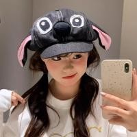 ราคา Stitch หมวกเบเร่ต์แบบการ์ตูนสีฟ้า ทรงกว้าง เหมาะสำหรับฤดูใบไม้ผลิและใบไม้ร่วง ออกแบบมาพร้อมลายแปดเหลี่ยมและรอยยิ้มน่ารัก (58051808820)