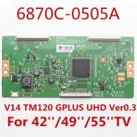 ราคา บอร์ด Tcon 6870C 0505A V14 TM120 GPLUS UHD Ver0 3 42 49 55 บอร์ดทีวีสําหรับ LG etc บอร์ดลอจิก t con 6870C 0505A (54651928041)