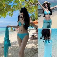 ราคา ชุดบิกินี่เซ็กซี่สำหรับผู้หญิง กระโปรงคลุมยาวสำหรับชุดว่ายน้ำ เหมาะสำหรับชายหาด รีสอร์ท และวันหยุด (44020744562)