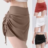 ราคา กระโปรงกีฬาสตรี เอวสูงฤดูร้อน กระโปรงโยคะ Ruched Hem (40553443258)