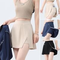 ราคา Skorts A Line สำหรับผู้หญิง กางเกงขาสั้นกีฬาสองชั้น กระโปรงวิ่งและเทนนิส ระบายอากาศได้ดี (40007657297)