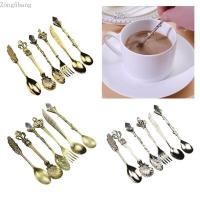 ราคา Zong Elegant Vintageช้อนชาชุด 6 สังกะสีคริสตัลช้อนขนมหวาน Textured Handle สําหรับกาแฟค็อกเทลผสม (43019103592)
