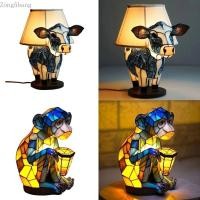ราคา Zone Animal Series โคมไฟตั้งโต๊ะเรซิ่นข้างเตียงลิงวัวเครื่องประดับโคมไฟตั้งโต๊ะตกแต่ง (29105047271)