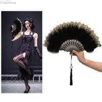 ราคา พัดพับลายขนนกสำหรับการแสดงและสวมใส่ พัดพับแบบพับได้สำหรับผู้หญิง (53550934220)