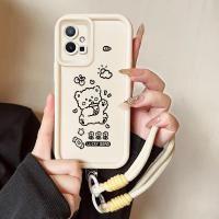 ราคา เคสสำหรับ VIVO Y75 Y55 5G Y55s Y33s Y33e Y30 5G Y52T T1 5G เคสโทรศัพท์หมีกระต่ายสามสีซิลิโคนสายคล้องกันกระแทก (50001372625)