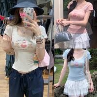 ราคา Korea Crop เสื้อครอปยืดลายจุดน้องหมี LOVE สไตล์เกาหลี เกาใจ เนื้อผ้านุ่ม สีละมุนสุดๆ Every Look ได้เลย แมตช์ง่าย (27512977625)