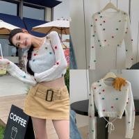 ราคา Korea Crop WG WE เสื้อครอปไหมพรมแขนยาวผูก แต่งดีเทลเอว (24964627764)