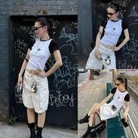 ราคา Crop Korea เสื้อครอปสีพื้น ดีเทลตัดแต่งสีทูโทนปลายแทน ดีไซน์เก๋สุดๆเนื้อผ้าใส่สบายยืดหยุ่นตามลำตัว งานนำเข้าของทางร้าน (43450983363)