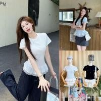 ราคา Korea Shirt เสื้อยืดเกาหลี ดีเทลแต่งมุกชายระบายลูกไม้ เนื้อผ้ายืดนุ่มเด้ง แนะนำเลยค่าา แมตช์ง่ายมากๆได้ทุกลุค (27813200849)