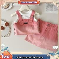 ราคา ปี 2024 ฤดูร้อนสไตล์ใหม่สาวเกาหลีกางเกงยีนส์สูทกับเสื้อด้านในชุดสูท 3 ชิ้นเด็กทารกชุดสูทน่ารัก 24299 (40276144993)