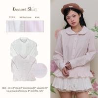ราคา DAILYLOOK SM Bonnet shirt เชิ้ตแขนยาวคอบัว ทรงน่ารัก ปัก Strawberry Matcha (42074740612)