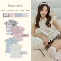 ราคา DAILYLOOK SM Pastry shirt เสื้อเชิ้ตแขนตุ๊กตาลายสก็อต กระดุมรูปโบว์ สม้อคด้านหลัง (41157422380)