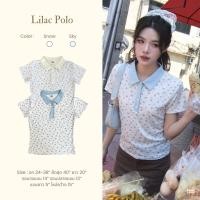 ราคา DAILYLOOK SM Lilac polo เสื้อคอปกลายดอกแขนสั้น (22965218829)