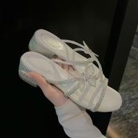 ราคา Renben รองเท้าแตะแฟชั่นใหม่ rhinestone โบว์บางสายรัดรองเท้าส้นสูงกริชรองเท้าแตะและรองเท้าแตะของผู้หญิง (46400073782)