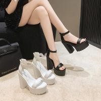 ราคา KKE ไนท์คลับ dj Bar นักร้องหญิง ds รองเท้าประสิทธิภาพสายรัดข้าม 14 ซม ส้นหนารองเท้าส้นสูงพิเศษแพลตฟอร์มรองเท้าแตะ (43425560468)