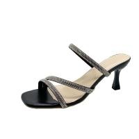 ราคา รองเท้าส้นสูงผู้หญิงสแควร์ นิ้วเท้า ส้นกริชรองเท้าแตะผู้หญิงแบนสายรัดสวมใส่ด้านนอกรองเท้าส้นสูงรองเท้าแตะผู้หญิง (41176321124)