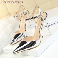 ราคา รองเท้าส้นสูง หัวแหลม สุดเซ็กซี่ ฉลุลาย สําหรับผู้หญิง (28622957540)