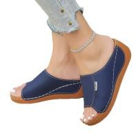 ราคา Atikota ผู้หญิง Wedges รองเท้าแตะสุภาพสตรีอเนกประสงค์เปิดนิ้วเท้าน้ําหนักเบารองเท้าแตะกันลื่น (50350907573)