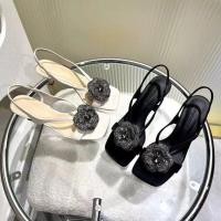 ราคา รองเท้าส้นสูง หัวเหลี่ยม ประดับเพชร พลอยเทียม ลายดอกไม้ แฟชั่นสําหรับผู้หญิง ไซซ์ 34 39 (42023931345)