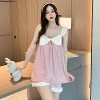 ราคา ชุดนอนแขนสั้น ชุดนอนสไตล์เกาหลีแฟชั่นฤดูร้อนน่ารัก ชุดนอนเสื้อสายเดี่ยว ชุดนอนกางเกงขาสั้น ชุดนอนกางเกงขาสั้นสลิง Swoan130 (44950432073)