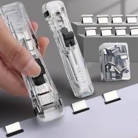 ราคา คลิปหนีบกระดาษ แบบพกพา เครื่องเข้าเล่ม ที่เย็บกระดาษไร้เข็ม (41118212526)