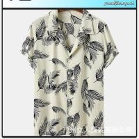 ราคา Incerun เสื้อเชิ้ตสําหรับผู้ชายแขนสั้นพิมพ์ลายใบไม้ (29142671274)