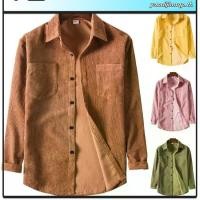 ราคา เสื้อแจ็กเก็ตลําลอง แขนยาว คอปก ผ้าลูกฟูก ทรงหลวม สีกากี สไตล์เรโทร สําหรับผู้ชาย พลัสไซซ์ มีสีฟ้า สีน้ําตาล สีเหลือง สีชมพู สีเขียวทหาร สีน้ําเงินเข้ม สีม่วง (41823446354)