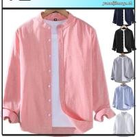 ราคา เสื้อเชิ้ตแขนยาวลําลอง ผ้าลินิน คอปก ขนาดใหญ่ สไตล์จีน แฟชั่นสําหรับผู้ชาย (29222838074)