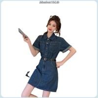 ราคา ชุดเซ็ทสาวอวบ กระโปรงยีนส์สาวอวบ ฤดูร้อนพลัสไซส์ผู้หญิงอ้วนน้องสาวระดับไฮเอนด์ละเอียดบางเอวย้อนยุคฮ่องกงเก๋ไก๋บางเดนิมเดรส (42926169165)