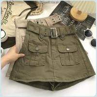 ราคา กระโปรงยีนส์สำหรับผู้หญิง แฟชั่น กระโปรงคาร์โก้ ทรงเอเอวสูงพร้อมกระเป๋า SD4882 (42071166499)