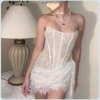 ราคา Wlmz ผู้หญิงชุดรัดตัวที่ไม่มีสายหนังฤดูร้อนสายรัดกลับดอกไม้ผิดปกติลูกไม้bodyconมินิเดรสสําหรับค็อกเทลstreetwear (40422944504)
