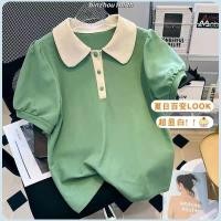 ราคา ใหม่ เสื้อยืดโปโล แขนสั้น สีแดงกุหลาบ แฟชั่นสไตล์เกาหลี สําหรับผู้หญิง (26873080148)