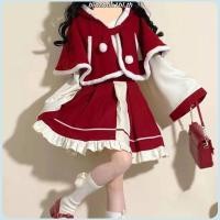 ราคา เดรสสีแดง ชุดจีน ฤดูใบไม้ร่วงและฤดูหนาวสไตล์จีนอบอุ่นน่ารักและหวานปีใหม่สีแดงคริสต์มาสสาวโลลิต้าชุดชุดปีใหม่ (49850661102)