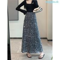 ราคา กระโปรงปักเลื่อมขนาดใหญ่สไตล์ใหม่กระโปรงสะโพกยาวปานกลางลําลองทุกการแข่งขัน (53150967756)