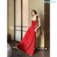 ราคา แฟชั่นชุดเชือกแขวนคอแดง ชุดเชือกแขวนคอดอกไม้ ชุดเดรสยาวเซ็กซี่ (44021223296)