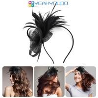 ราคา ตาข่ายHairband ทูลเล่ขนนกสำหรับหญิง สไตล์ปี 1920s เสริมความหรูหราให้ชุดราตรียามค่ำคืนหรือคอสเพลย์ (47450696632)