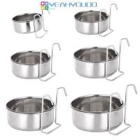 ราคา Yeahyoudo สแตนเลสแขวนชามสัตว์เลี้ยงสําหรับสุนัขแมวกรง Kennel Crate Feeder จาน (44069339131)