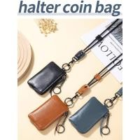 ราคา กระเป๋าใส่เหรียญและบัตรแบบพกพา หนังวัวนุ่ม พวงกุญแจ และห้อยคอ (55651019672)