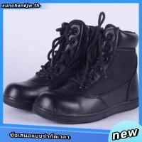 ราคา รองเท้าบูทเด็ก รองเท้าบูทมาร์ติน สีดํา สไตล์ทหาร สําหรับเด็กนักเรียน (43706763228)