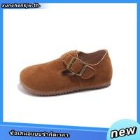 ราคา เด็กผู้หญิง Birkenstock รองเท้าเด็ก Retro รองเท้าหนังเด็ก Soft Soled Non Slip Birken รองเท้าหนัง (41275073394)