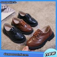 ราคา รองเท้าหนัง Pu สไตล์อังกฤษวินเทจ สีน้ําตาล สําหรับเด็กผู้ชาย และเด็กผู้หญิง (27773729637)