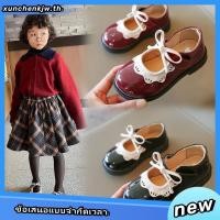 ราคา รองเท้าหนังลําลอง สวมหุ้มข้อ ประดับโบว์ สีไวน์แดง สไตล์เจ้าหญิง สําหรับเด็กผู้หญิง (26218107514)